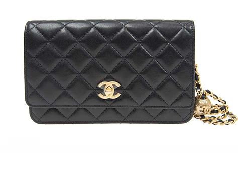 Chanel Pearl Crush Adjustable Strap WOC Black 